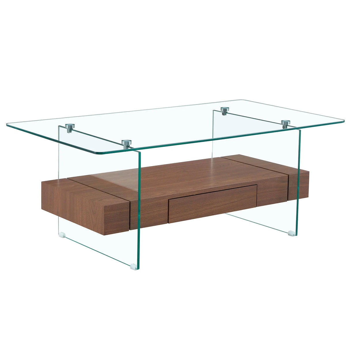 Modern 2 Tier Square Coffee Table, Elegant Marble Pattern - Furniture Home Direct