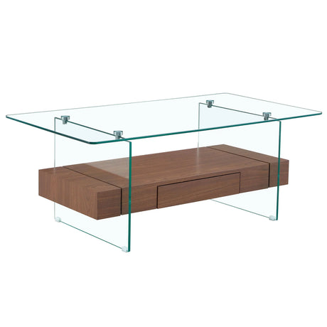 Modern 2 Tier Square Coffee Table, Elegant Marble Pattern - Furniture Home Direct