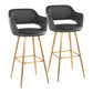 Margarite - Contemporary Fixed Height Barstool With Footrest (Set of 2) With Square - Furniture Home Direct