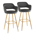 Margarite - Contemporary Fixed Height Barstool With Footrest (Set of 2) With Square - Furniture Home Direct