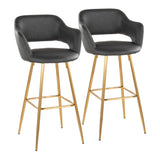 Margarite - Contemporary Fixed Height Barstool With Footrest (Set of 2) With Square - Furniture Home Direct