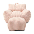Giant Plush Bean Bag Chair With Armrests And Footstool - Furniture Home Direct