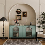 Accent Cabinet Lacquered Wooden Cabinet With 4 Glass Doors Sideboard Buffet Server Cabinet Storage Cabinet, For Living Room, Entryway, Hallway, Office, Kitchen And Dining Room - Furniture Home Direct