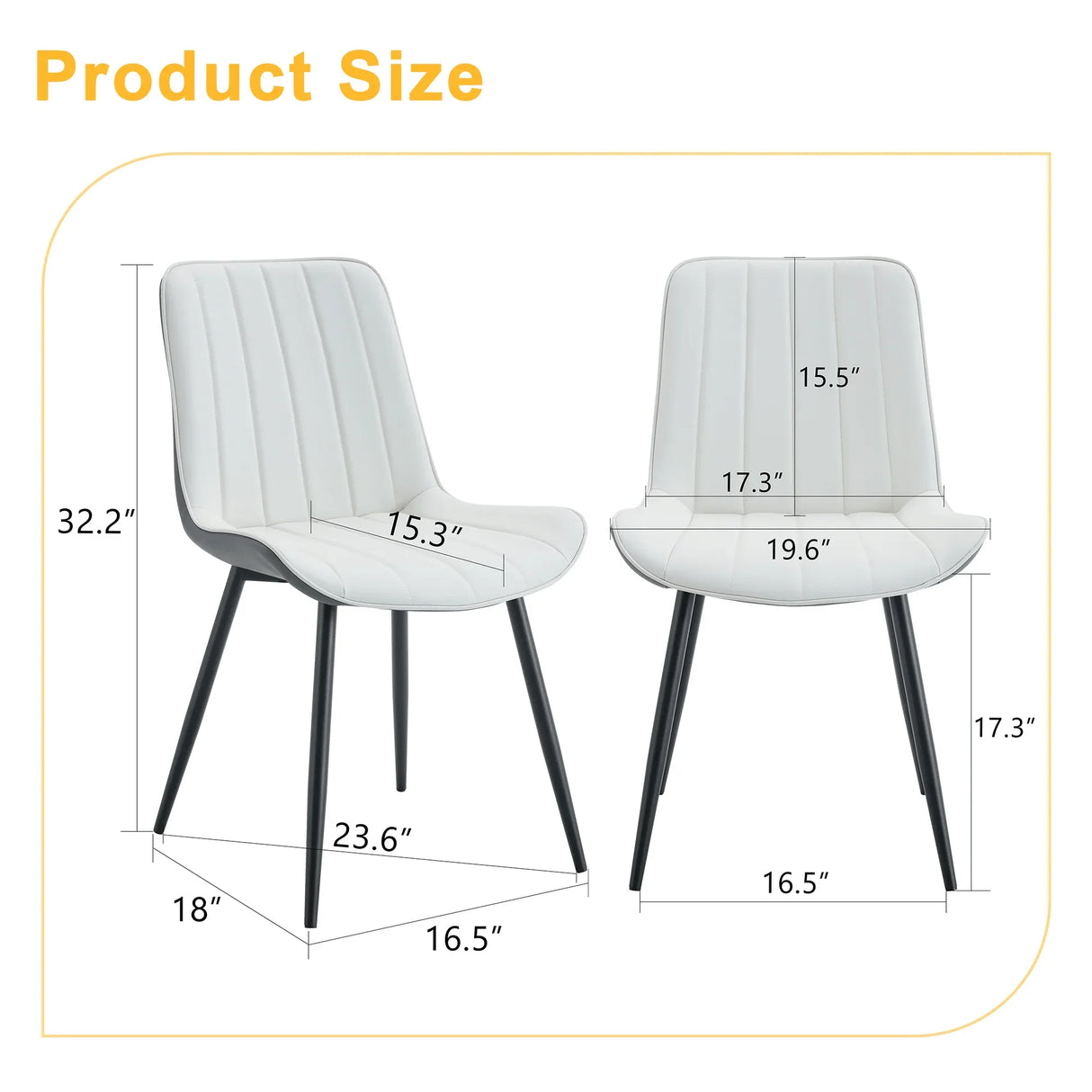 Dining Chairs Four Upholstered Leather Black Legs White - Furniture Home Direct
