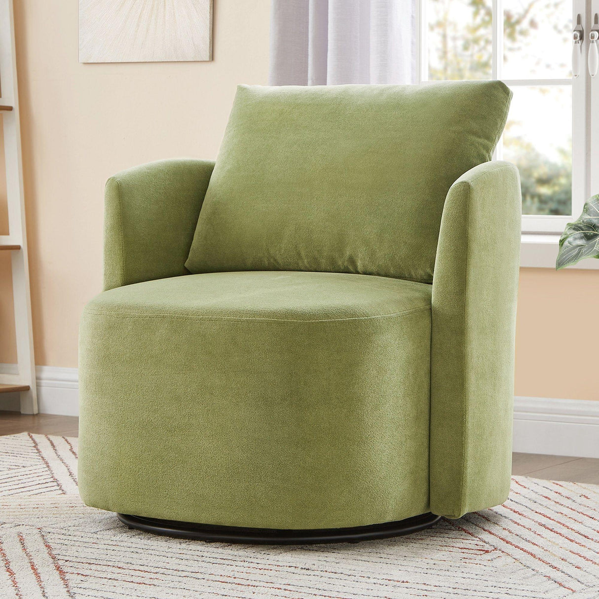 360° Modern Swivel Chair With Upholstered Curved Design - Furniture Home Direct
