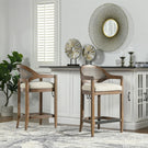 Americana - Mid-Century Modern Cane Back Counter Stool - Furniture Home Direct