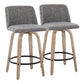 Toriano - Contemporary Fixed-Height Counter Stool & Swivel With Round Footrest (Set of 2) - Furniture Home Direct