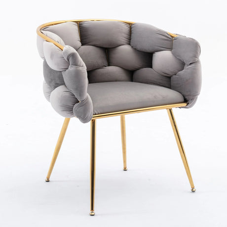 Luxury Modern Simple Leisure Velvet Single Sofa Chair Bedroom Lazy Person Household Dresser Stool Manicure Table Back Chair - Furniture Home Direct
