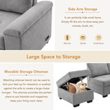 Sleeper Sectional Sofa, L-Shape Corner Couch Sofa Bed With Storage Ottoman & Hidden Arm Storage & USB Charge For Living Room Apartment - Furniture Home Direct