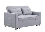 Zoey - Linen Convertible Sleeper Loveseat With Side Pocket - Furniture Home Direct