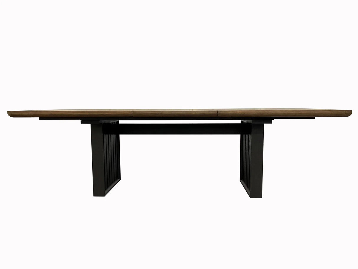 Double Pedestal Table Latte - Light Brown - Furniture Home Direct