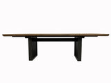 Double Pedestal Table Latte - Light Brown - Furniture Home Direct