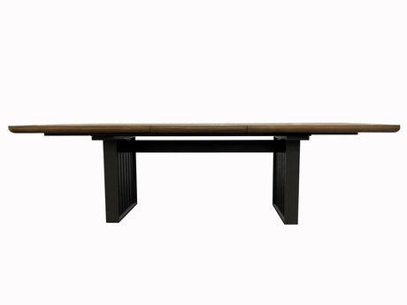 Double Pedestal Table Latte - Light Brown - Furniture Home Direct