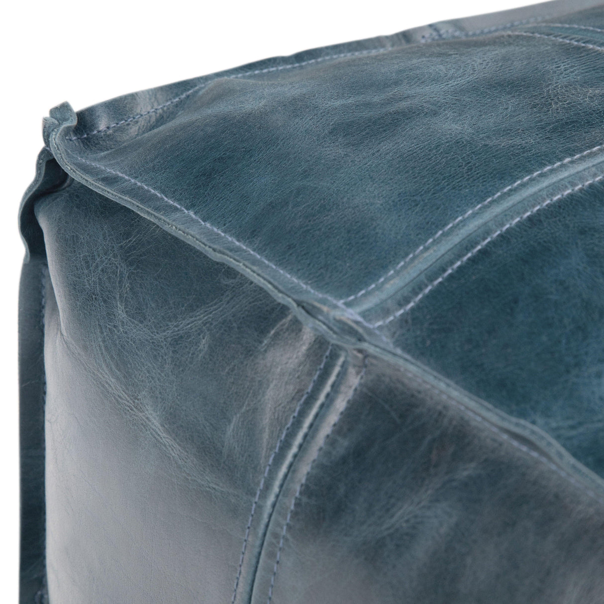 Manning - Square Pouf - Teal - Furniture Home Direct