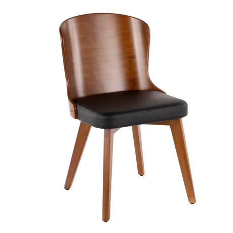 Bocello - Mid-Century Chair - Walnut / Black - Furniture Home Direct