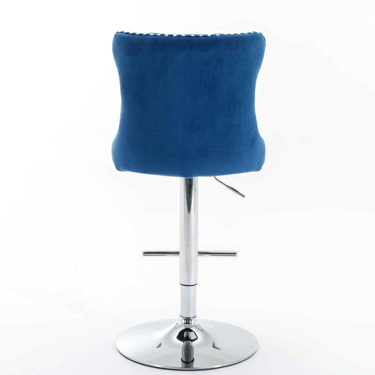Counter Height Bar Stool Swivel Tufted Velvet Back Blue - Furniture Home Direct