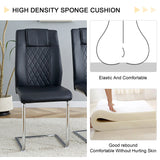 Dining Set Marble Table With Black Upholstered Chairs White - Furniture Home Direct