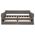 Upholstered Platform Bed With USB And 2 Drawers - Furniture Home Direct