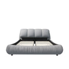 Luxury Upholstered Platform Bed With Oversized Padded Backrest And Solid Wood Frame - Furniture Home Direct