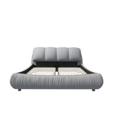 Luxury Upholstered Platform Bed With Oversized Padded Backrest And Solid Wood Frame - Furniture Home Direct