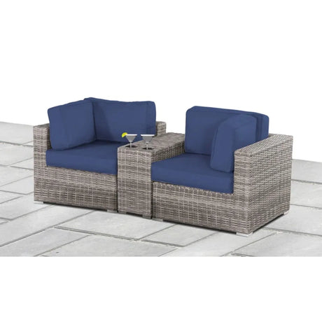 Handcrafted Outdoor Loveseat With Wicker Seating - Furniture Home Direct