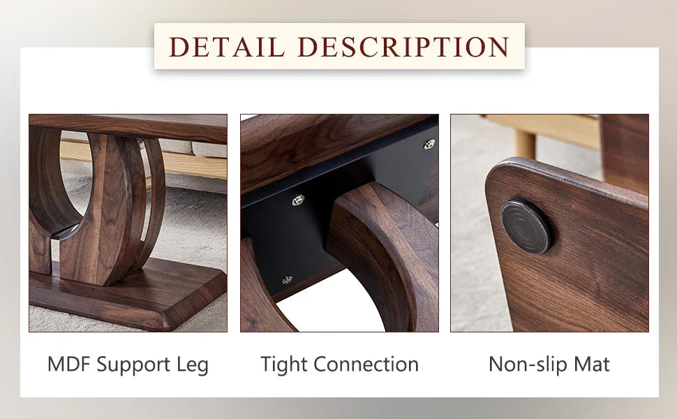 Coffee Table Modern Rectangular Walnut Finish Walnut - Furniture Home Direct