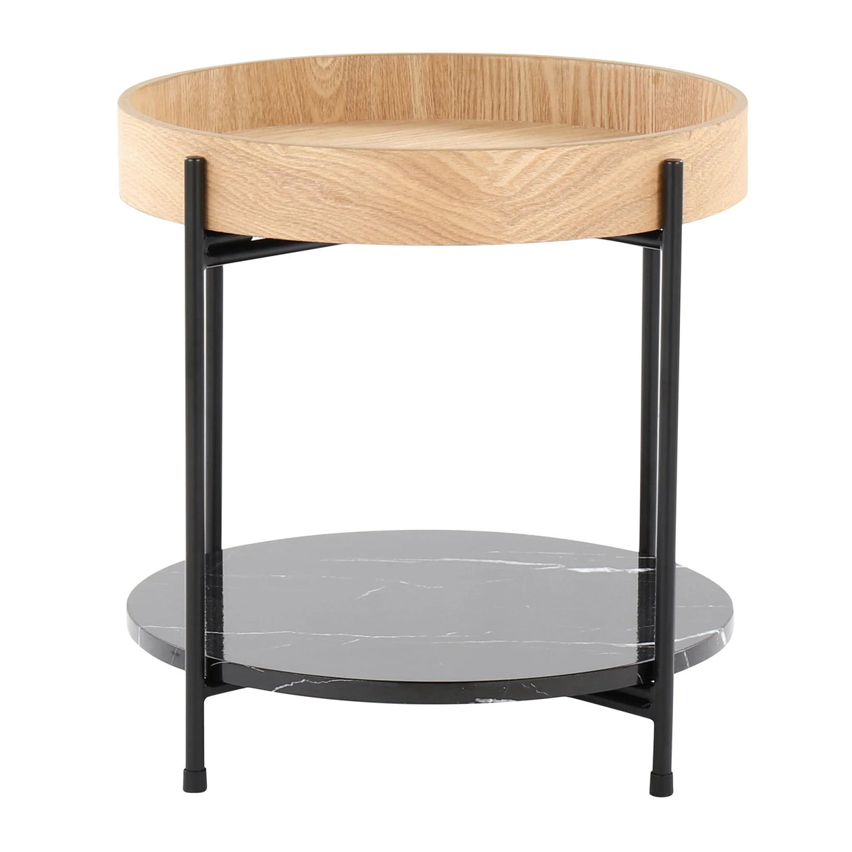 Daniella - Contemporary End Table - Black / Natural - Furniture Home Direct