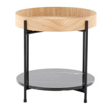 Daniella - Contemporary End Table - Black / Natural - Furniture Home Direct