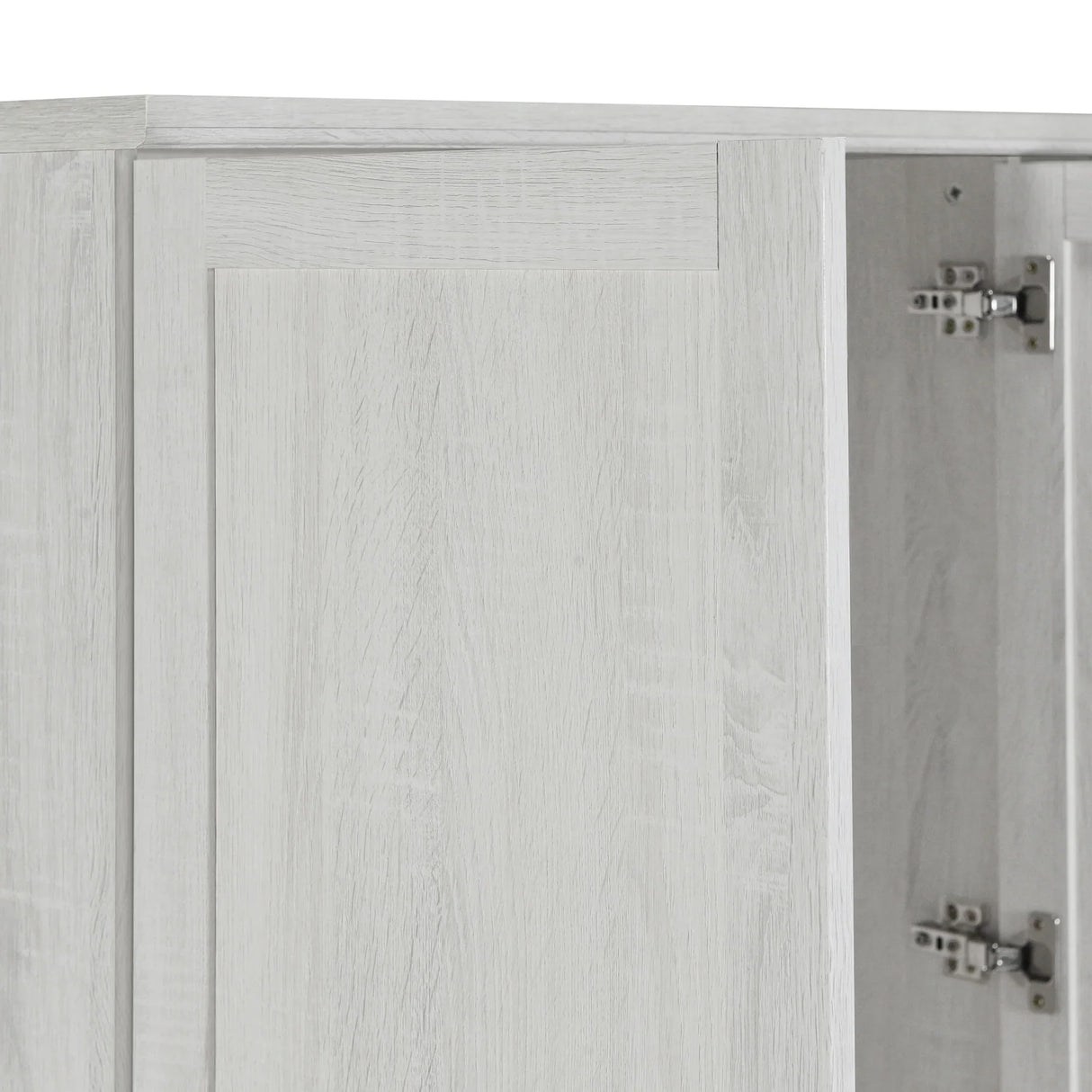 Wardrobe With 4 Doors And 3 Drawers Solid Wood White - Furniture Home Direct