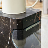 Detachable Double-Decker Black Patterned Coffee Table - Furniture Home Direct
