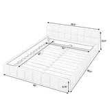 Modern Platform Bed Frame With Thick Chenille Fabric - Furniture Home Direct