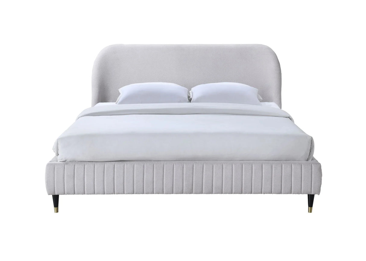 Queen Upholstered Bed - Beige - Furniture Home Direct
