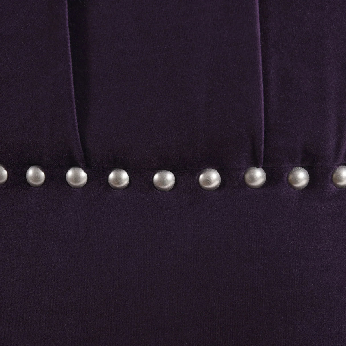 Dawn - Tufted Round Ottoman Nailhead Accents - Purple - Furniture Home Direct