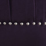 Dawn - Tufted Round Ottoman Nailhead Accents - Purple - Furniture Home Direct