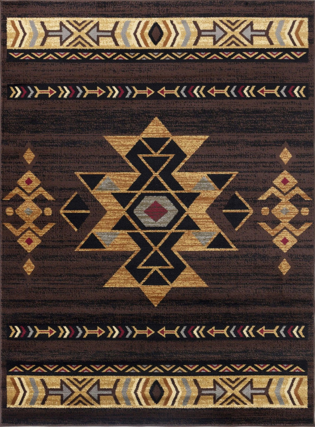 Tribes - 5'3" X 7'3" Southwest Area Rug - Brown - Furniture Home Direct