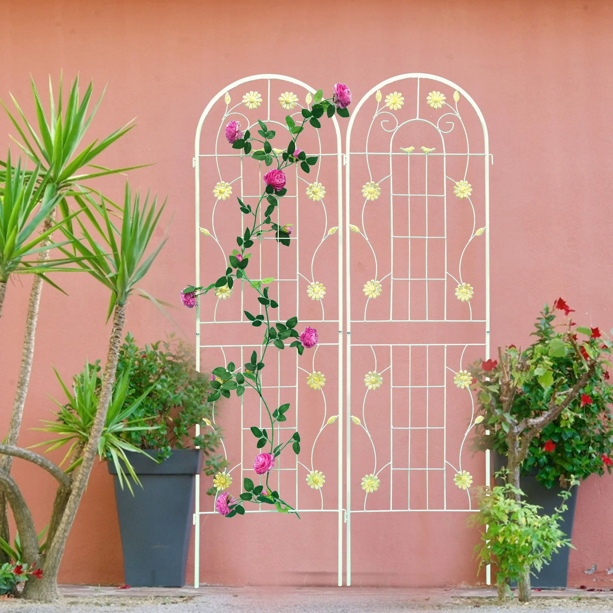 Metal Garden Trellis Rustproof Trellis For Climbing Plant Outdoor Flower Support - Furniture Home Direct