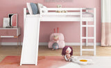 Full Loft Bed With Slide, Multifunctional Design - White - Furniture Home Direct