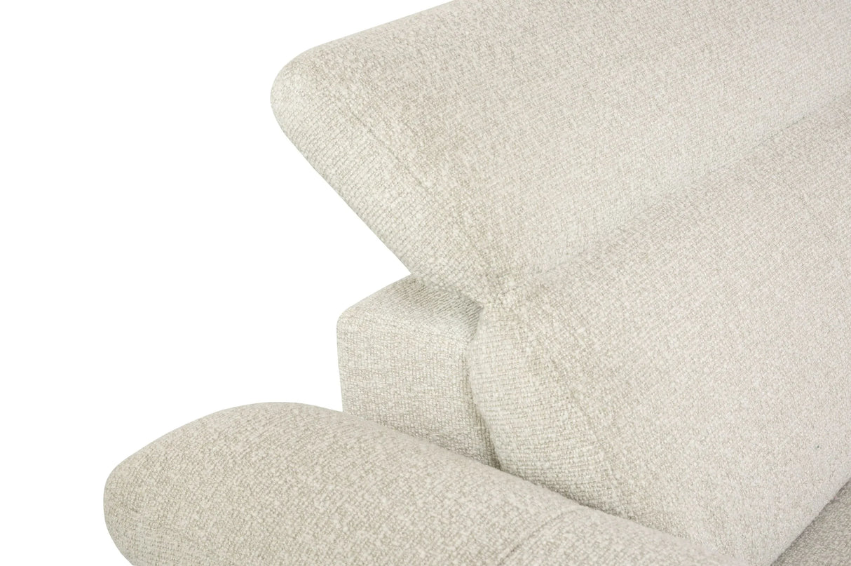 Sectional Sofa Boucle Power Reclining With Cupholder Beige - Furniture Home Direct
