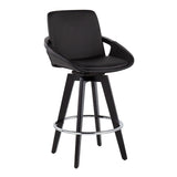 Cosmo - Contemporary Fixed Height Counter Stool With Swivel And Round Footrest (Set of 2) - Furniture Home Direct