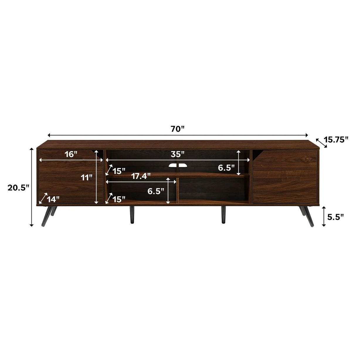 Contemporary 2 Door Minimalist TV Stand - Furniture Home Direct