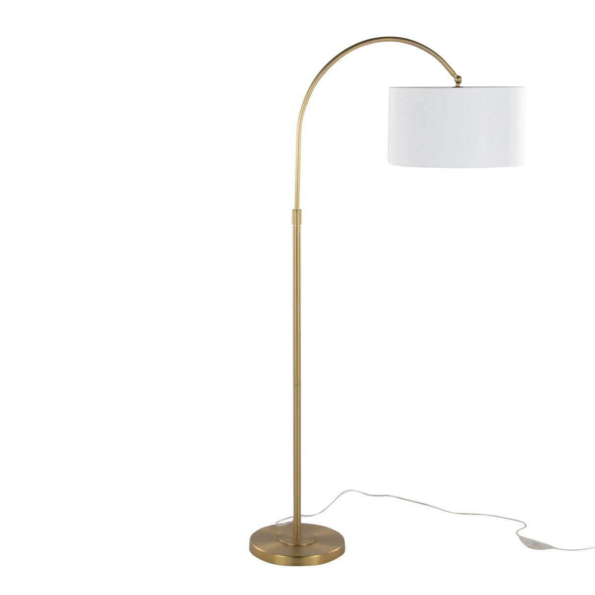 Salon Reader Contemporary Floor Lamp - Gold / White - Furniture Home Direct