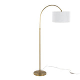 Salon Reader Contemporary Floor Lamp - Gold / White - Furniture Home Direct