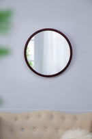 Circle Wall Mirror With Wooden Frame, Wall Mirror For Living Room - Furniture Home Direct