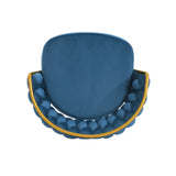 Counter Height Bar Stools Pair Tufted Gold Frame Blue - Furniture Home Direct