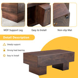 Coffee Table Solid Wood Long Rectangular Dark Walnut - Furniture Home Direct