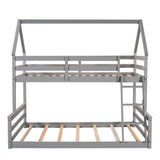 Twin Over Full House Bunk Bed With Built-In Ladder - Furniture Home Direct