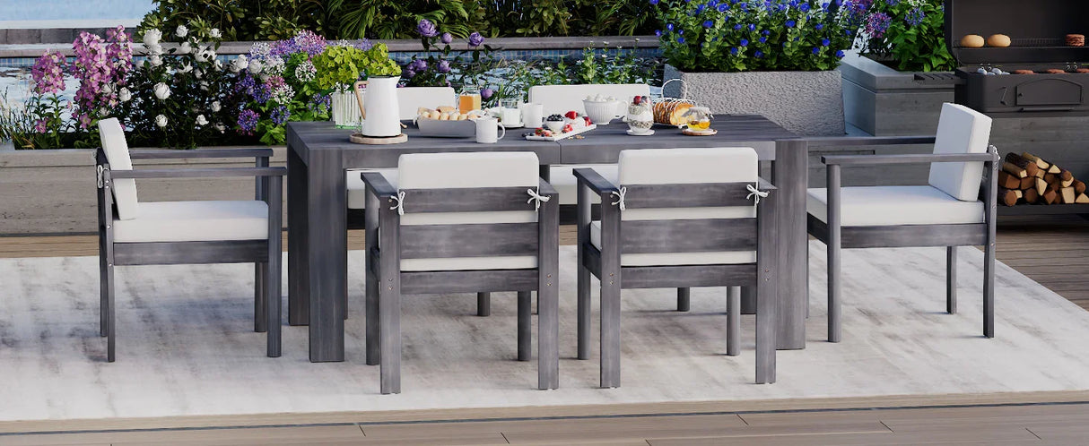 7 Piece Patio Dining Table Set - Furniture Home Direct