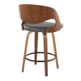 Pino - Mid Century Modern Fixed Height Barstool With Swivel With Round Footrest (Set of 2) - Furniture Home Direct
