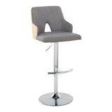 Stella - Contemporary Adjustable Barstool Stool With Swivel & Rounded T Footrest (Set of 2) - Furniture Home Direct