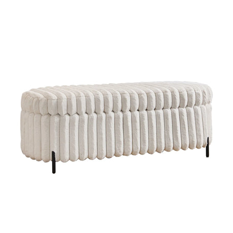 Flip Top Storage Bench With Metal Legs - Furniture Home Direct